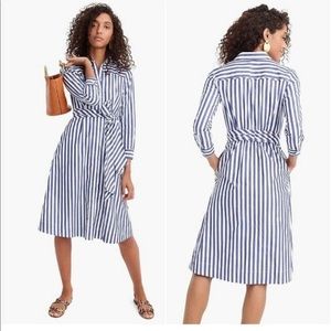 JCrew long sleeve stretch poplin shirt dress size 0